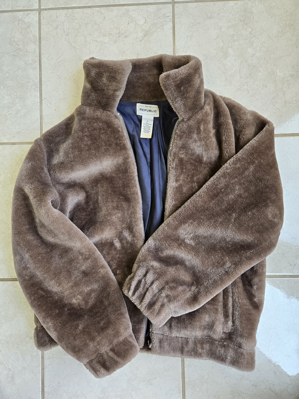 For The Republic Plush Teddy Jacket in Brown